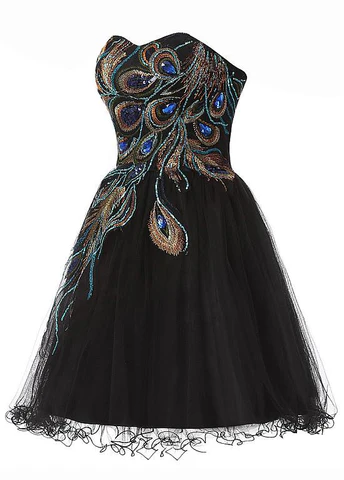 Vintage Black Tulle Satin Beaded Short Party Dress A Line Homecoming Dress cc2925
