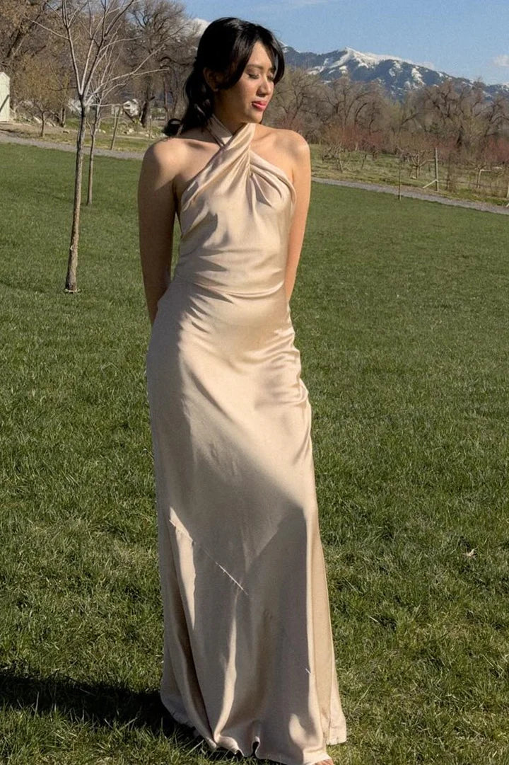 Hater Backless Long Bridesmaid Dress
