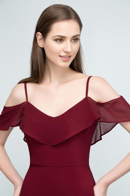 A-Line Spaghetti Straps Sleeveless Floor-Length Bridesmaid Dresses