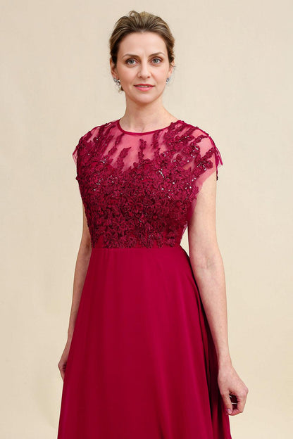 A Line Beading Appliques Mother Of Bride Dress