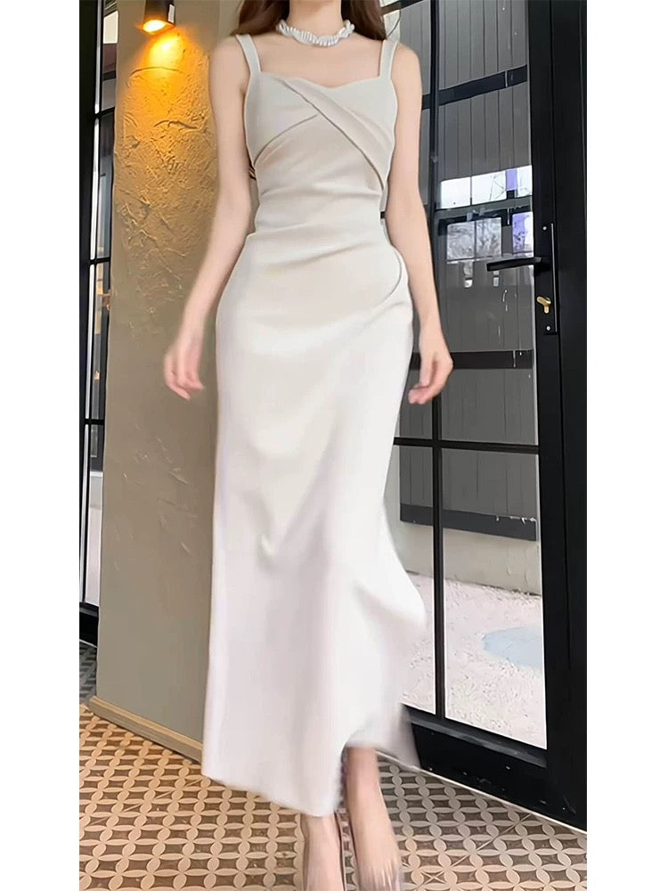 Pretty Sheath Straps Ankle Length Prom Dresses Simple Evening Dress HZ1024