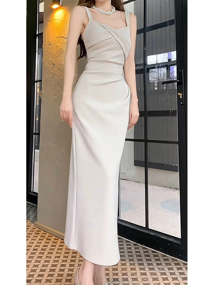 Pretty Sheath Straps Ankle Length Prom Dresses Simple Evening Dress HZ1024