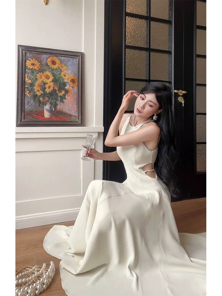 Pretty Sheath Scoop Ankle Length Prom Dresses Simple Evening Dress HZ1024