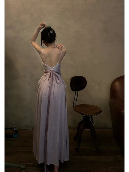 Pretty A Line Spaghetti Straps Lilac Long Prom Dresses Simple Evening Dress HZ1024