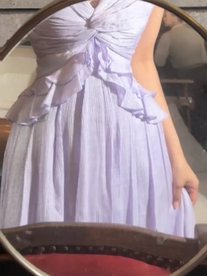 Pretty A Line Spaghetti Straps Lilac Long Prom Dresses Simple Evening Dress HZ1024