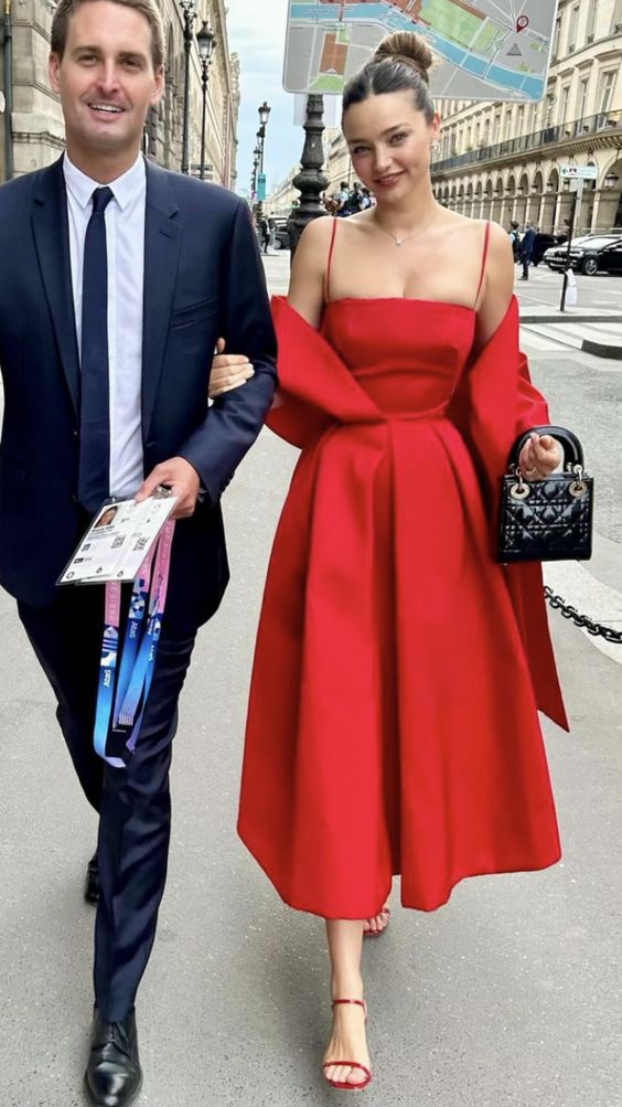 Classy A line Straps Red Satin Knee Length Prom Dresses Evening Dress With Shawl HZ1024