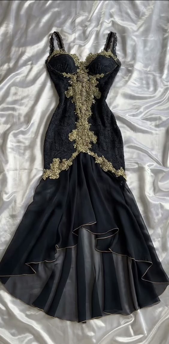 Elegant High Low Straps Black Chiffon Lace Prom Dresses Ruffles Evening Dress HZ1024
