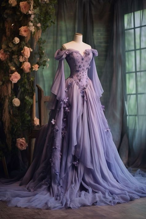 Vintage Ball Gown Off The Shoulder Tulle Lilac Prom Dresses Long Sleeves Evening Dress HZ1024
