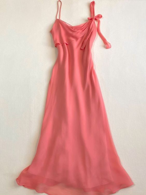Pretty A line Spaghetti Straps Chiffon Prom Dresses Evening Dress HZ1024