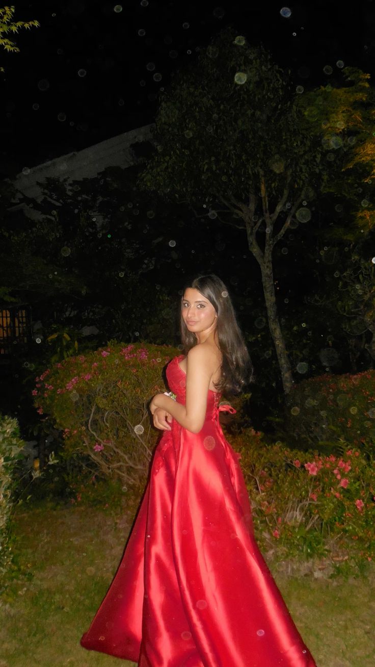 Modest Ball Gown Strapless Red Satin Long Prom Dresses Evening Dress HZ1024
