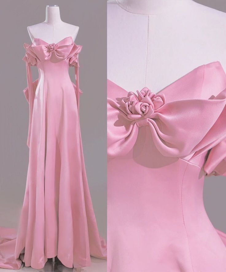 Modest A Line Off The Shoulder Pink Satin Long Prom Dresses Evening Dress HZ1024