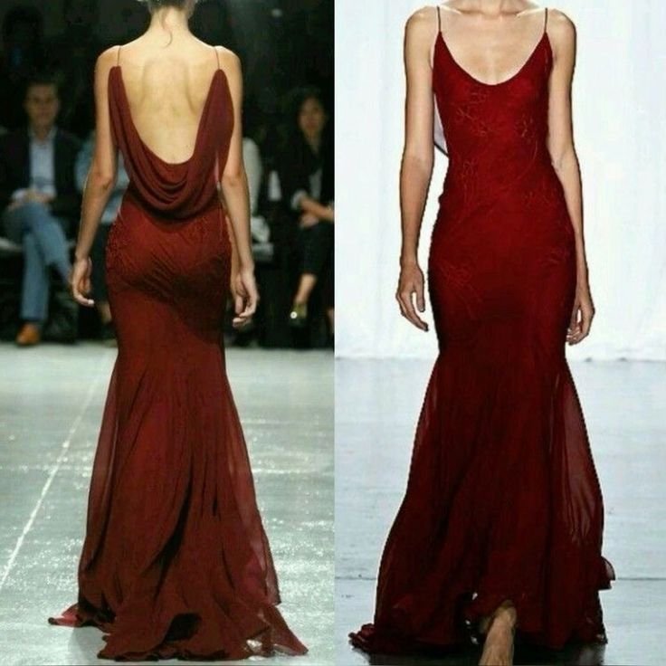 Vintage Mermaid Spaghetti Straps Burgundy Floor Length Prom Dresses Evening Dress HZ1024