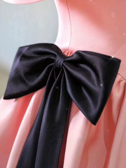 Elegant Ball Gown Off The Shoulder Pink Satin Long Prom Dress Evening Dresses HZ1024