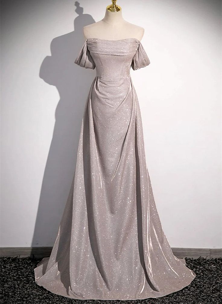 A-line Off Shoulder Sweetheart Long Evening Dress Prom Dress HZ1024