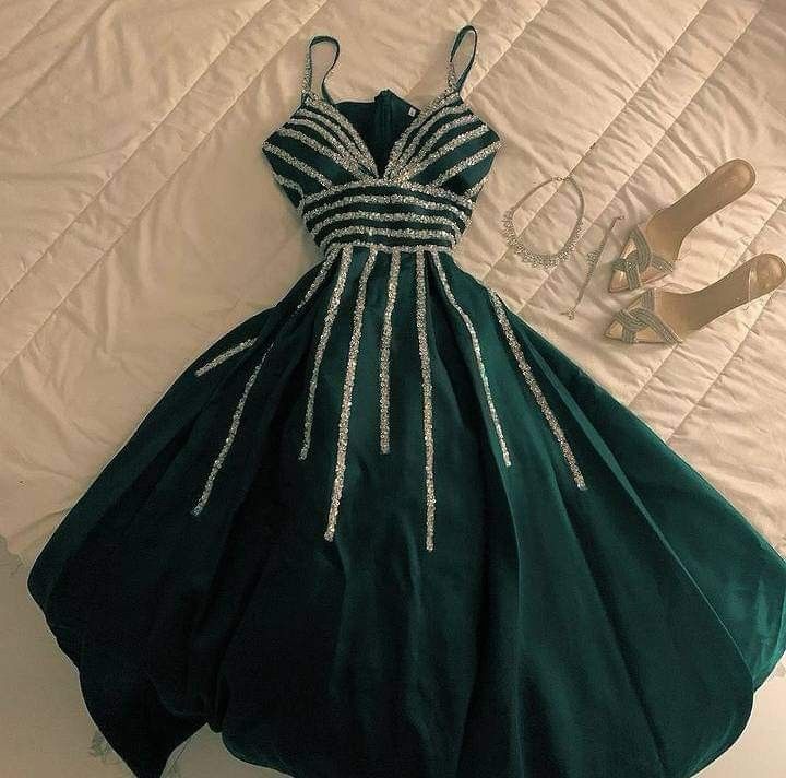 Elegant A Line Spaghetti Straps Dark Green Long Prom Dress Evening Dresses HZ1024