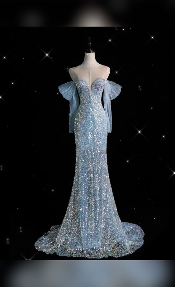 Pretty Mermaid Off The Shoulder Sequin Long Sleeves Evening Dress Prom Dresses HZ1024