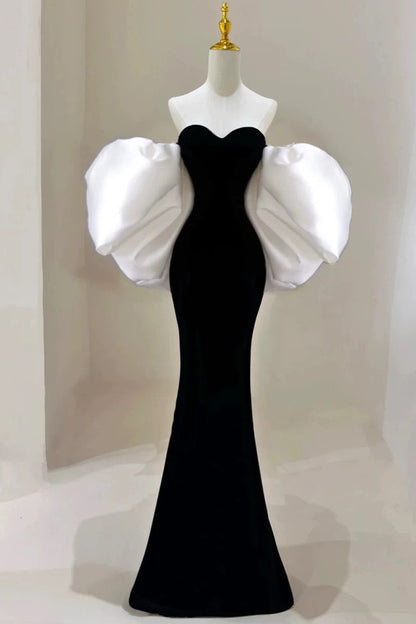 Gorgeous Sheath Off The Shoulder Black Velvet Evening Dress Prom Dresses Birthday Outfits HZ1024