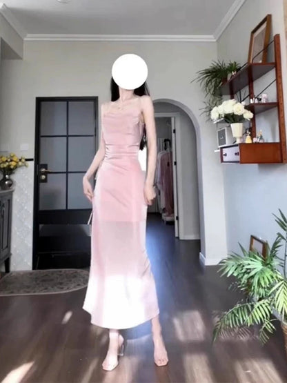 Sexy Sheath Spaghetti Straps Pink Sequin Evening Dress Prom Dresses Birthday Outfits HZ1024