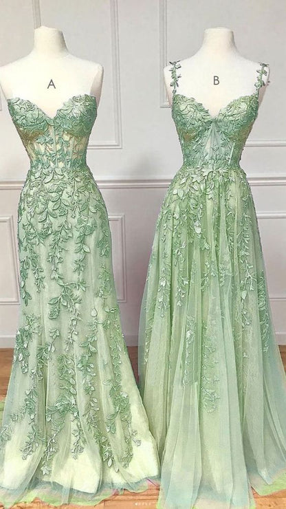 Sexy Mermaid Sweetheart Mint Green Tulle Lace Prom Dresses Party Evening Dress HZ1024