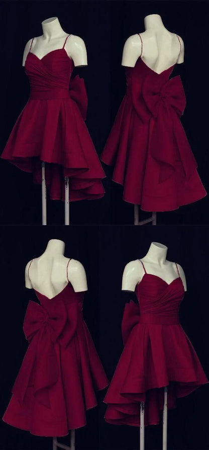 girlhomeshops--Stylish And Simple Short Satin Homecoming Dress gh5632