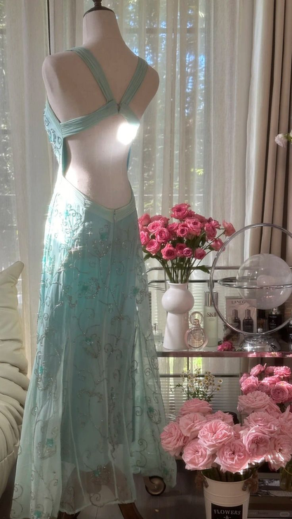 Gorgeous Mermaid Sweetheart Chiffon Sequin Beaded Long Prom Dress, Evening Dress HZ1024