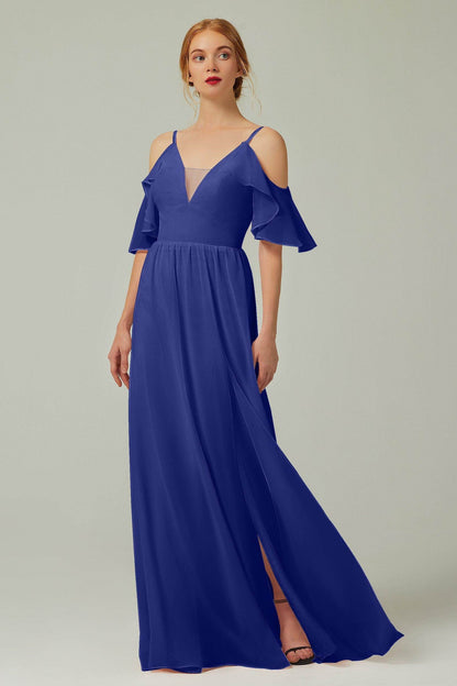 A-Line Floor Length Chiffon Bridesmaid Dress CB0236