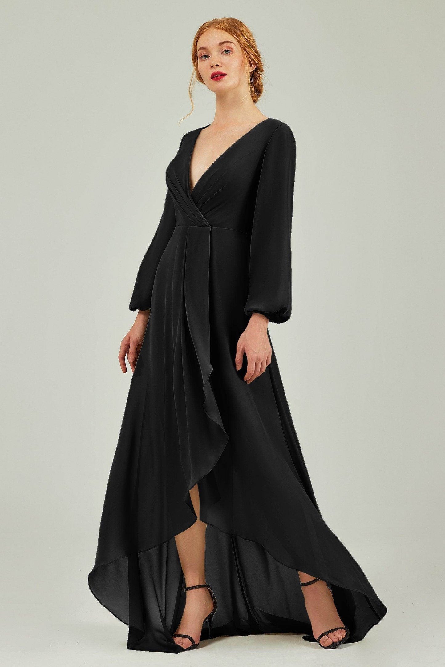 Asymmetrical Sweep-Brush Chiffon Bridesmaid Dress Formal Dresses CB0239