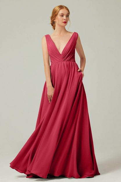 A-Line Floor Length Chiffon Bridesmaid Dress CB0245