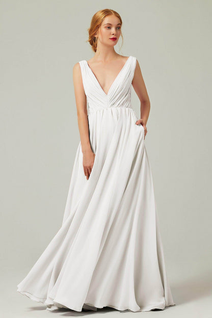A-Line Floor Length Chiffon Bridesmaid Dress CB0245