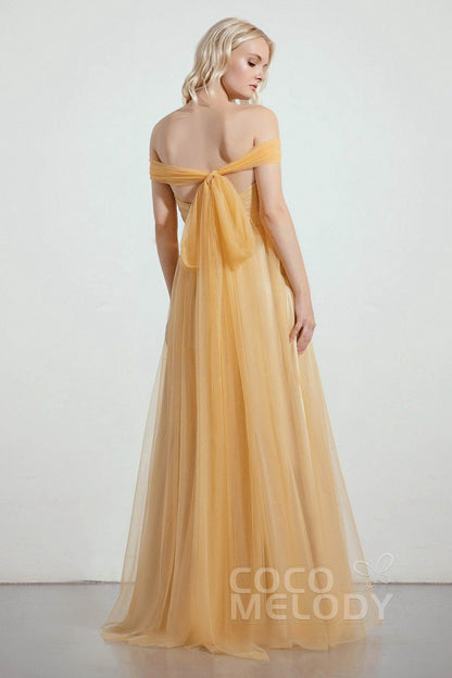 A-Line Tulle/Elastic Silk like Satin Bridesmaid Dress CB0261