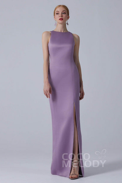 Sheath-Column Floor Length Satin Dress CB0267