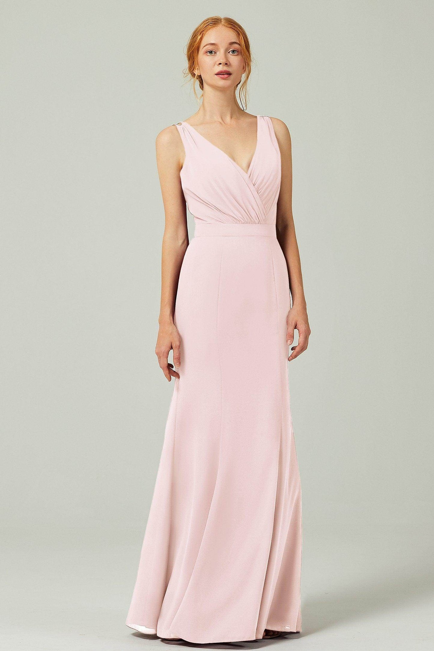 Sheath-Column Floor Length Chiffon Bridesmaid Dress CB0291