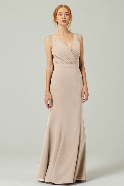 Sheath-Column Floor Length Chiffon Bridesmaid Dress CB0291