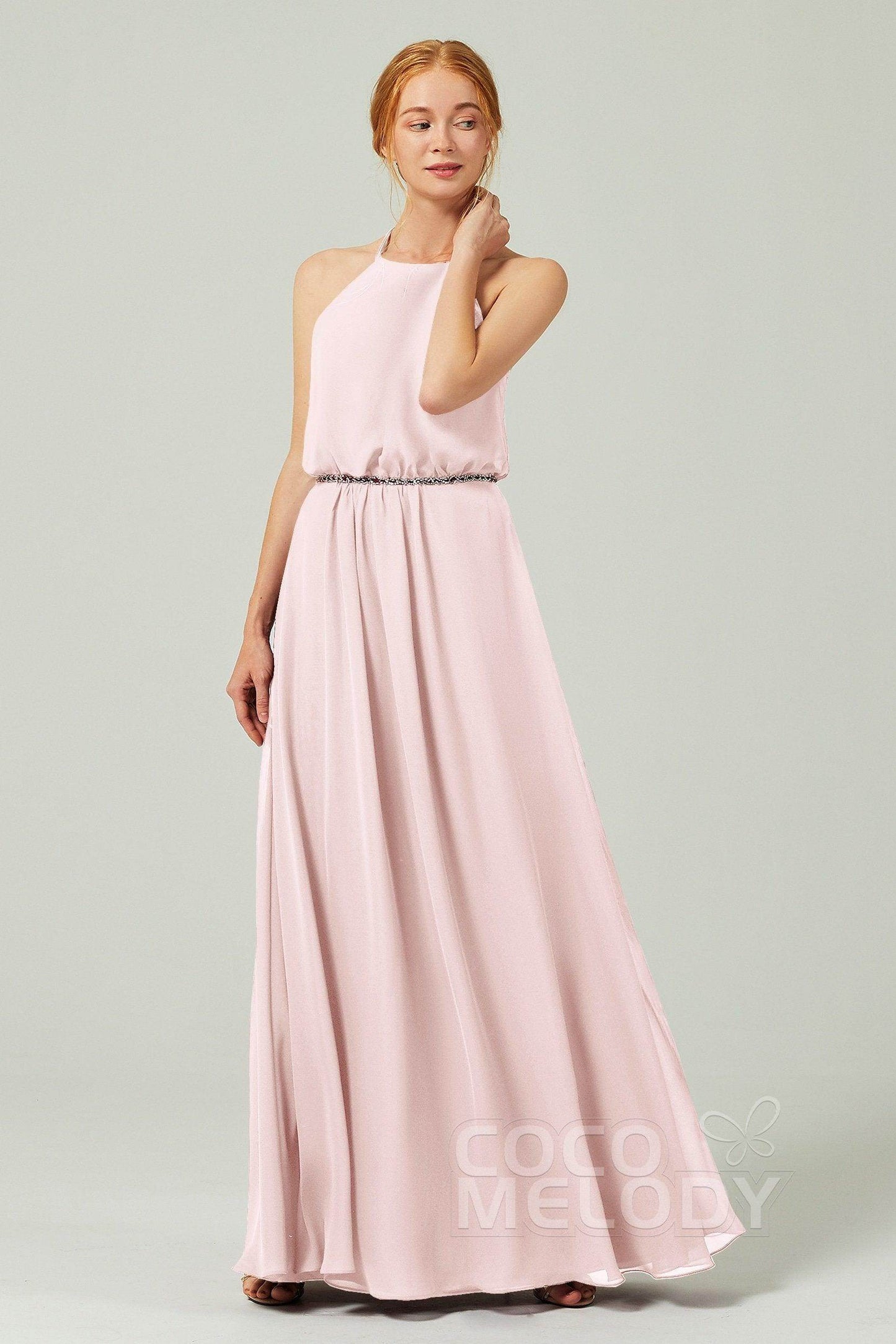A-Line Floor Length Chiffon Bridesmaid Dress CB0292