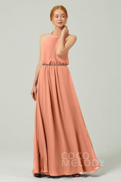 A-Line Floor Length Chiffon Bridesmaid Dress CB0292