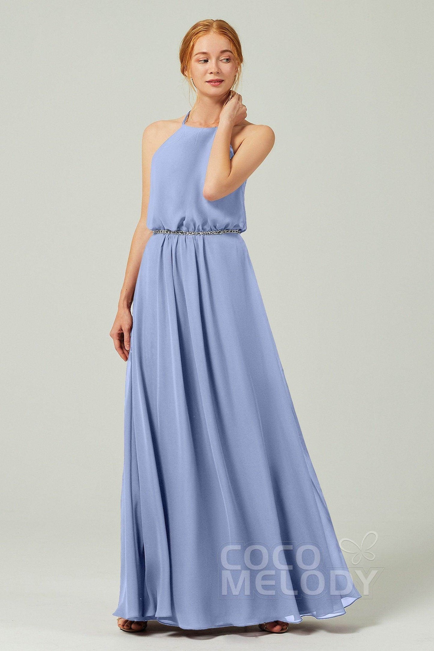 A-Line Floor Length Chiffon Bridesmaid Dress CB0292