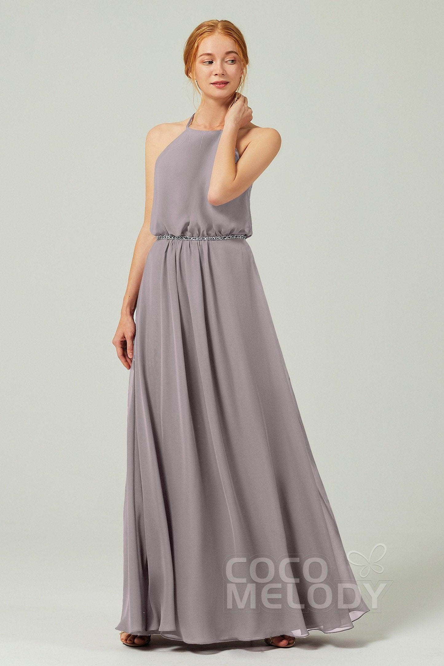 A-Line Floor Length Chiffon Bridesmaid Dress CB0292