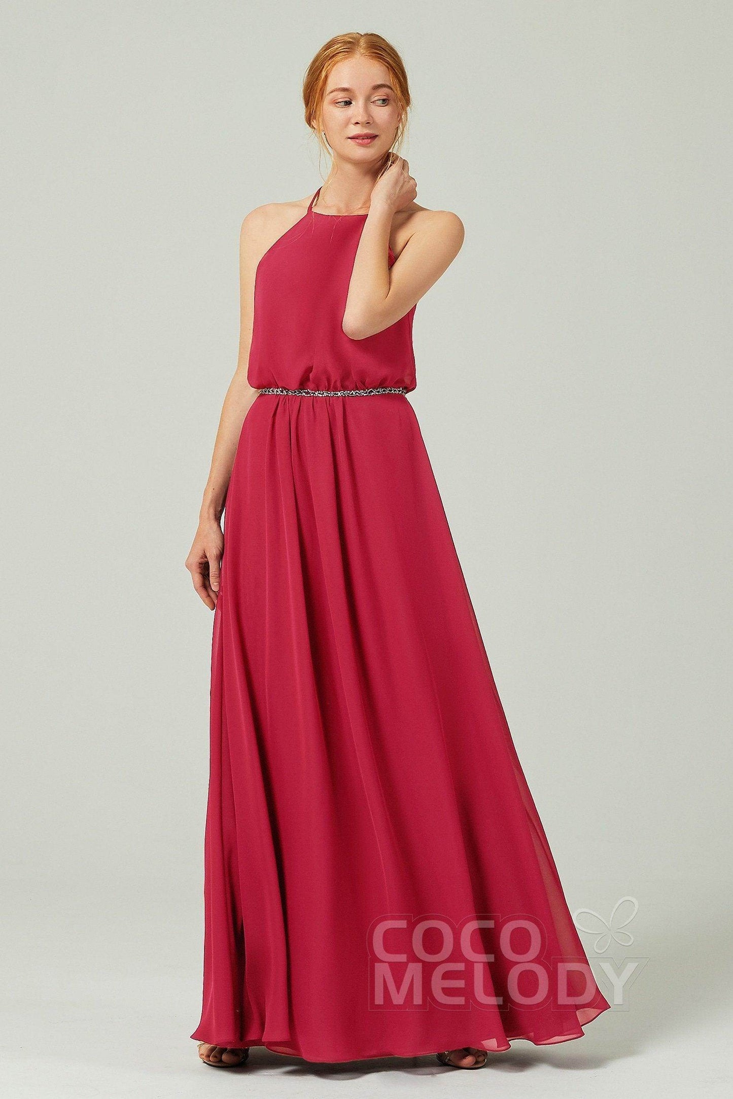A-Line Floor Length Chiffon Bridesmaid Dress CB0292