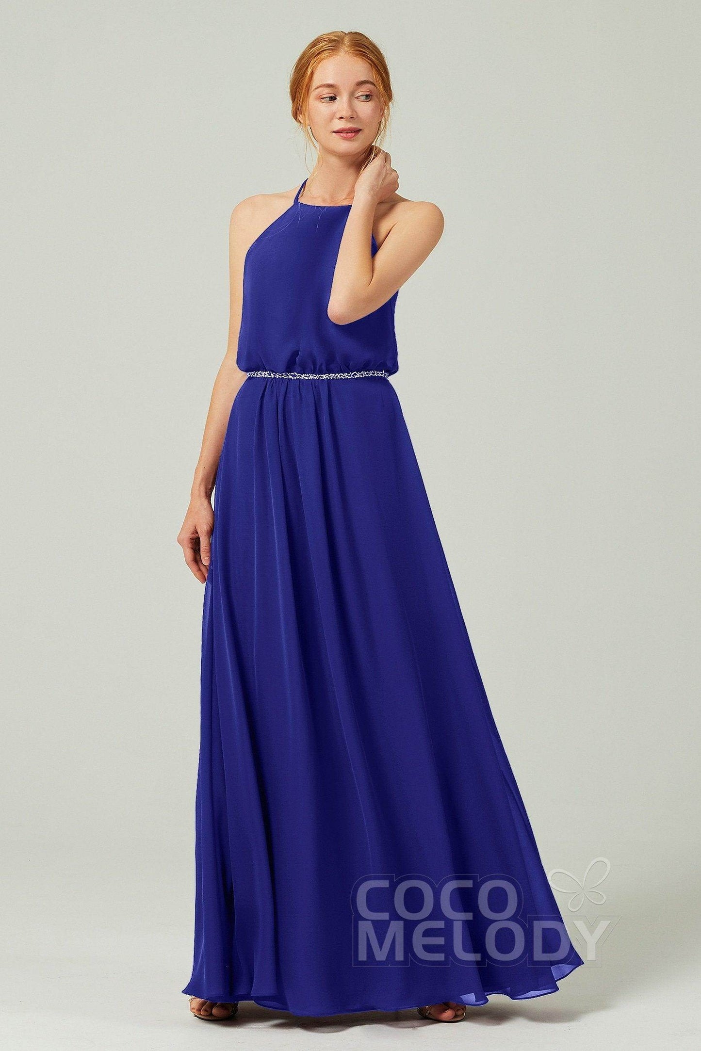 A-Line Floor Length Chiffon Bridesmaid Dress CB0292