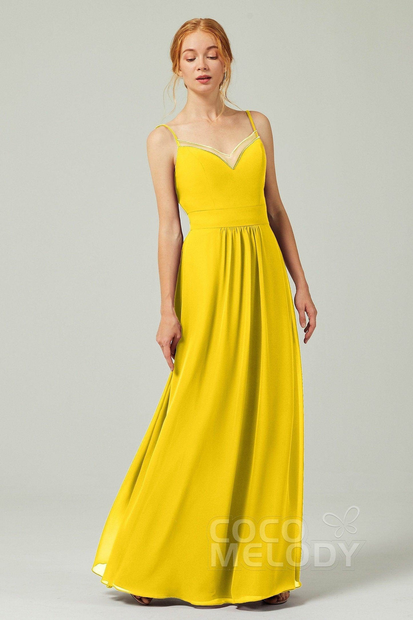 A-Line Floor Length Chiffon Bridesmaid Dress CB0293