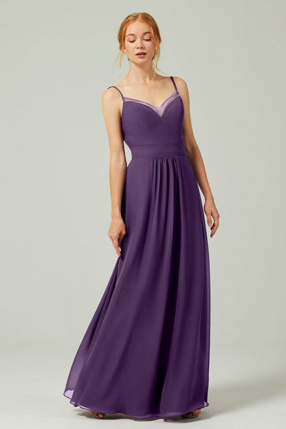 A-Line Floor Length Chiffon Bridesmaid Dress CB0293