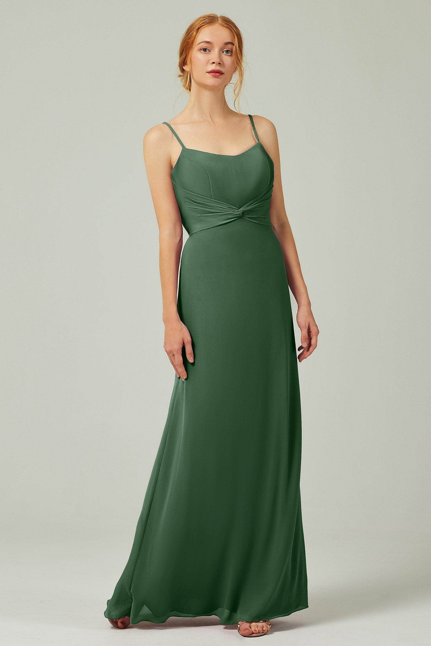 Sheath-Column Floor Length Chiffon Bridesmaid Dress CB0294