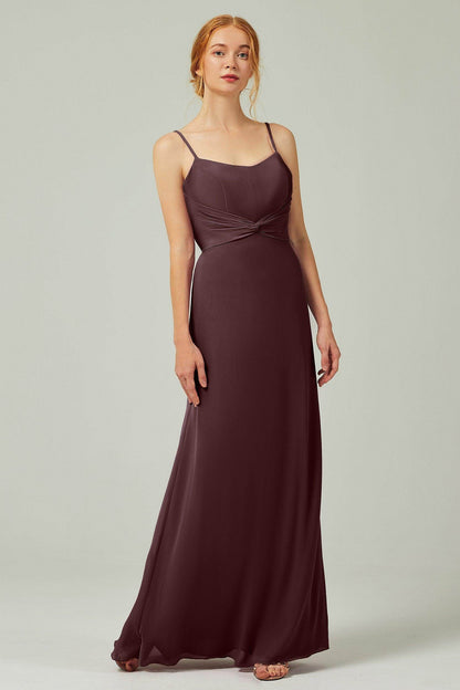 Sheath-Column Floor Length Chiffon Bridesmaid Dress CB0294