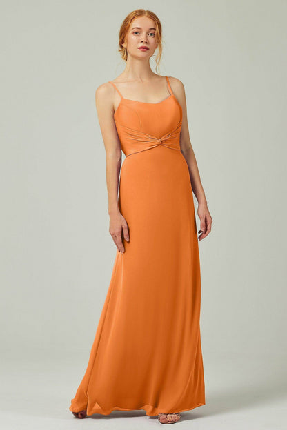 Sheath-Column Floor Length Chiffon Bridesmaid Dress CB0294