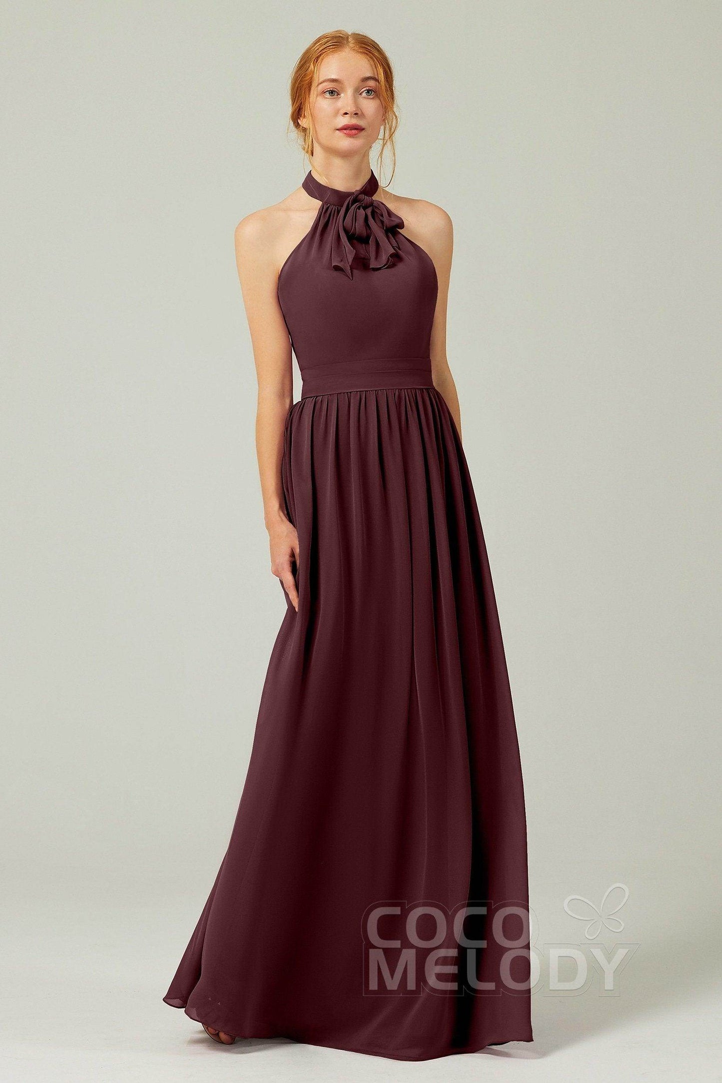 A-Line Floor Length Chiffon Bridesmaid Dress CB0295