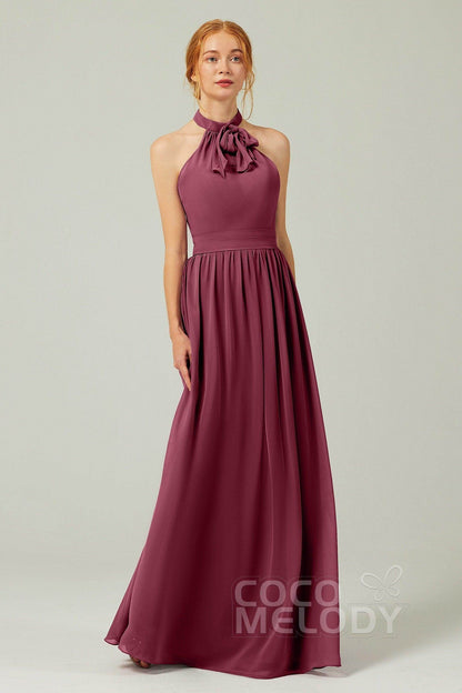 A-Line Floor Length Chiffon Bridesmaid Dress CB0295