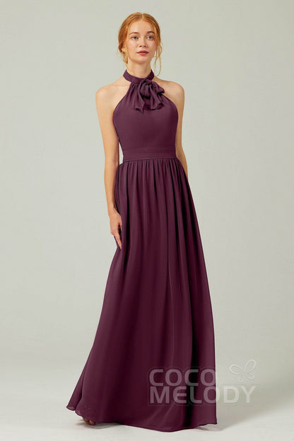A-Line Floor Length Chiffon Bridesmaid Dress CB0295