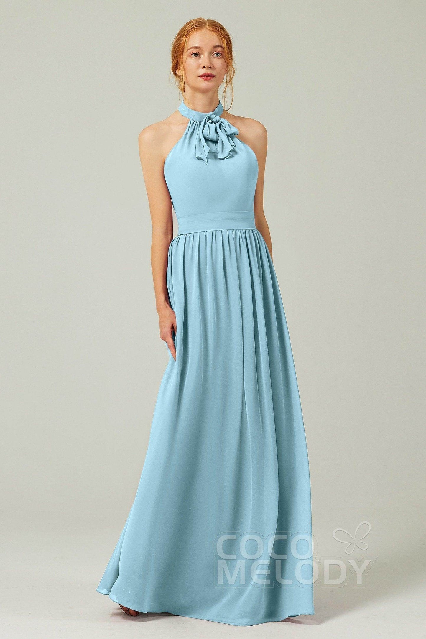 A-Line Floor Length Chiffon Bridesmaid Dress CB0295