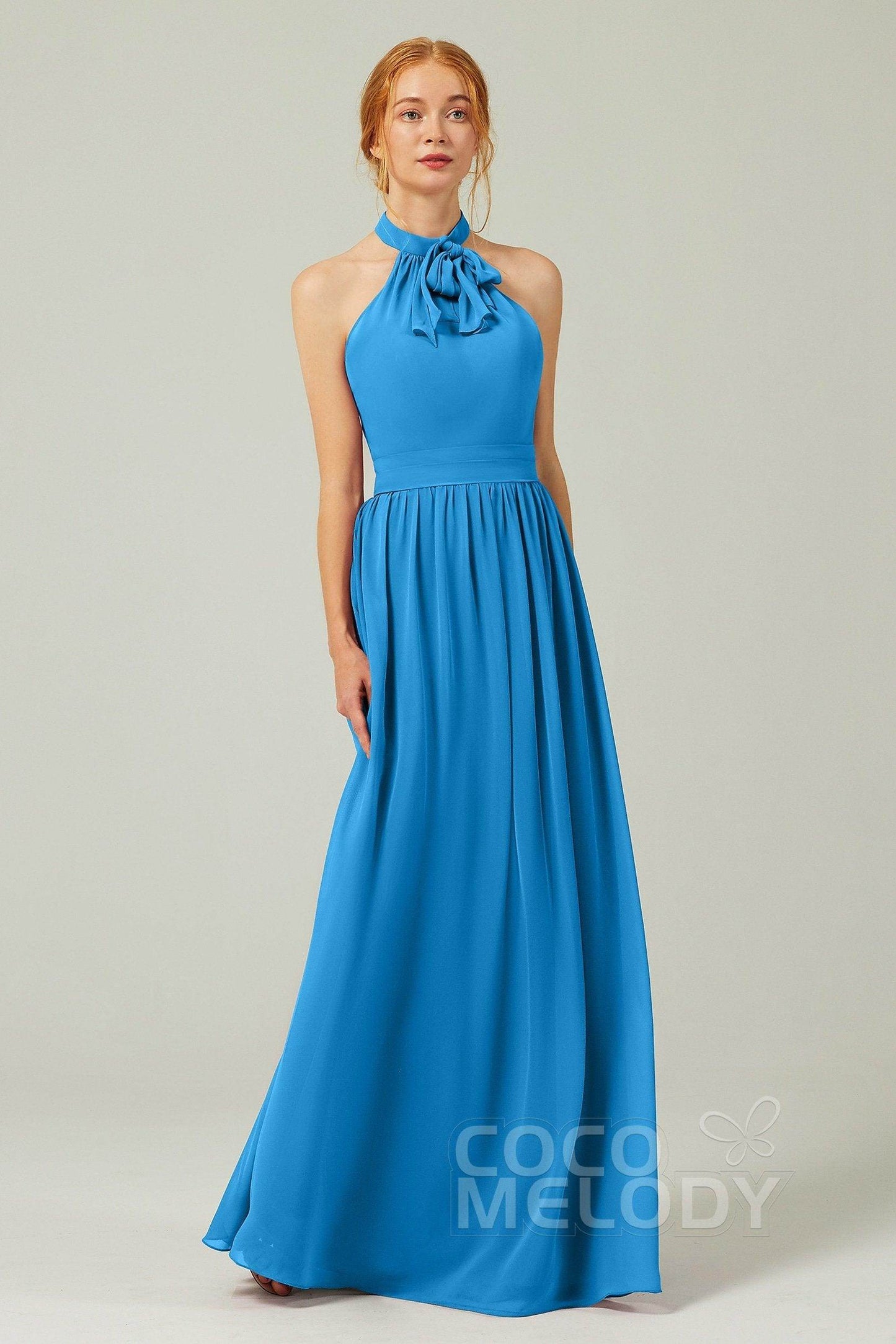 A-Line Floor Length Chiffon Bridesmaid Dress CB0295