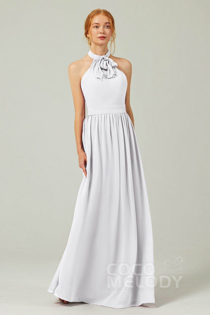 A-Line Floor Length Chiffon Bridesmaid Dress CB0295